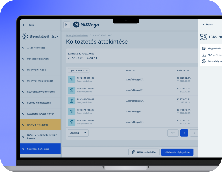 Ellenőrizd a számlákat és számlaképeket