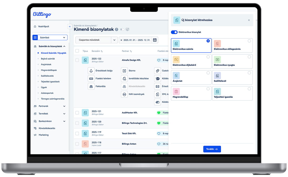 Korlátlan e-számla kiállítás