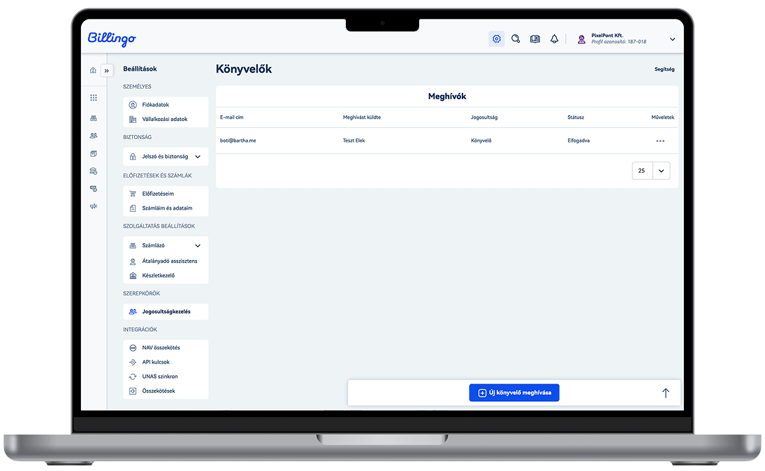 Könyvelői összekötés