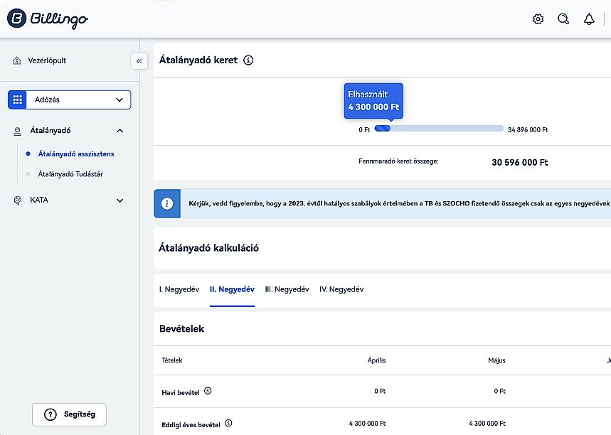 Billingo Átalányadó Asszisztens