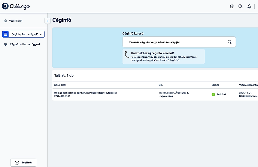 Billingo Partnerfigyelő