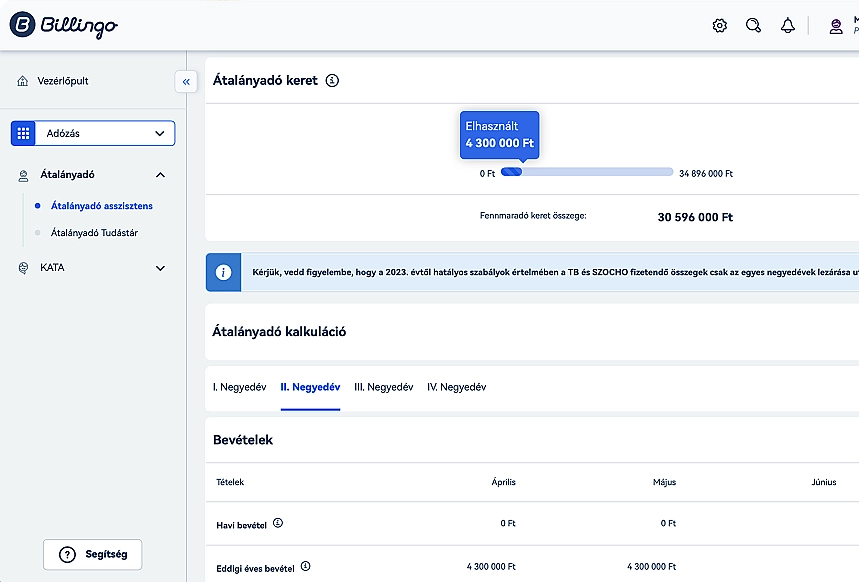 Billingo Átalányadó Asszisztens
