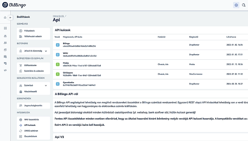 Billingo API és tömeges számlagenerálás