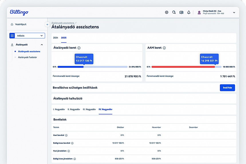 Billingo Átalányadó Asszisztens