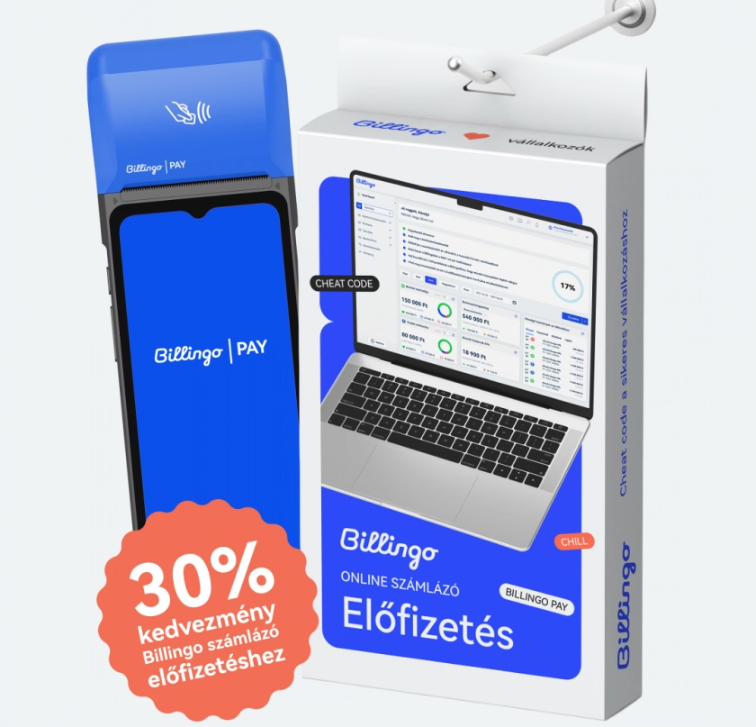 30% kedvezmény online számlázóra Billingo Pay mellé