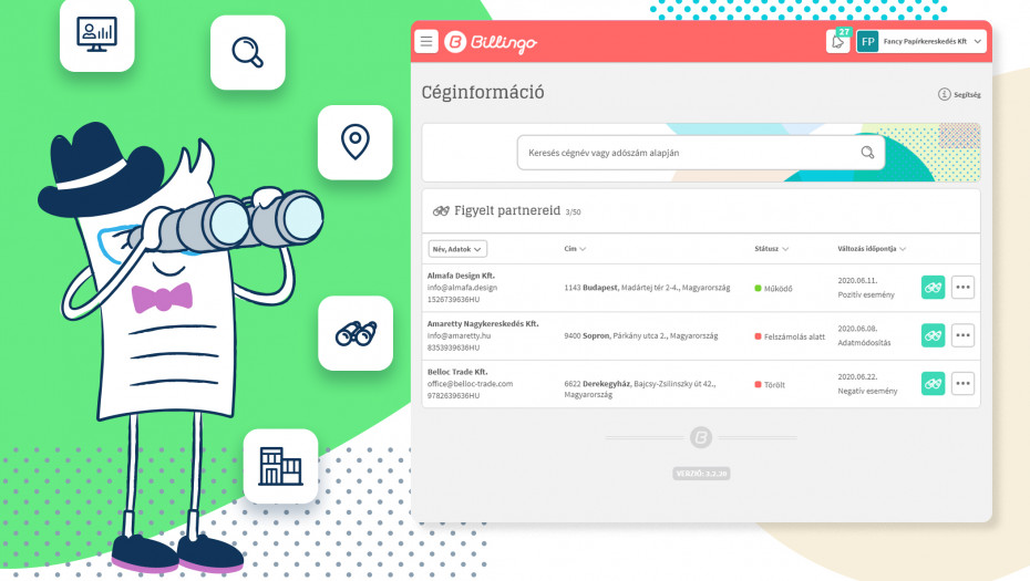 Őrületes újítás - Megérkezett az ÚJ Billingo Céginfó