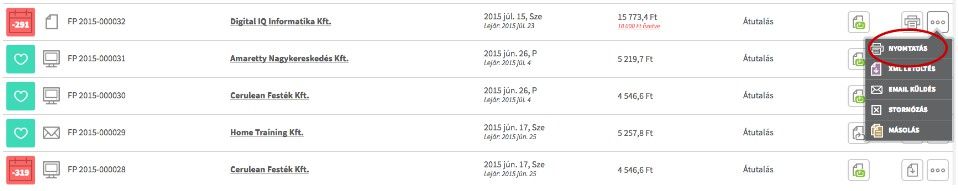 Számla elküldése több e-mail címre