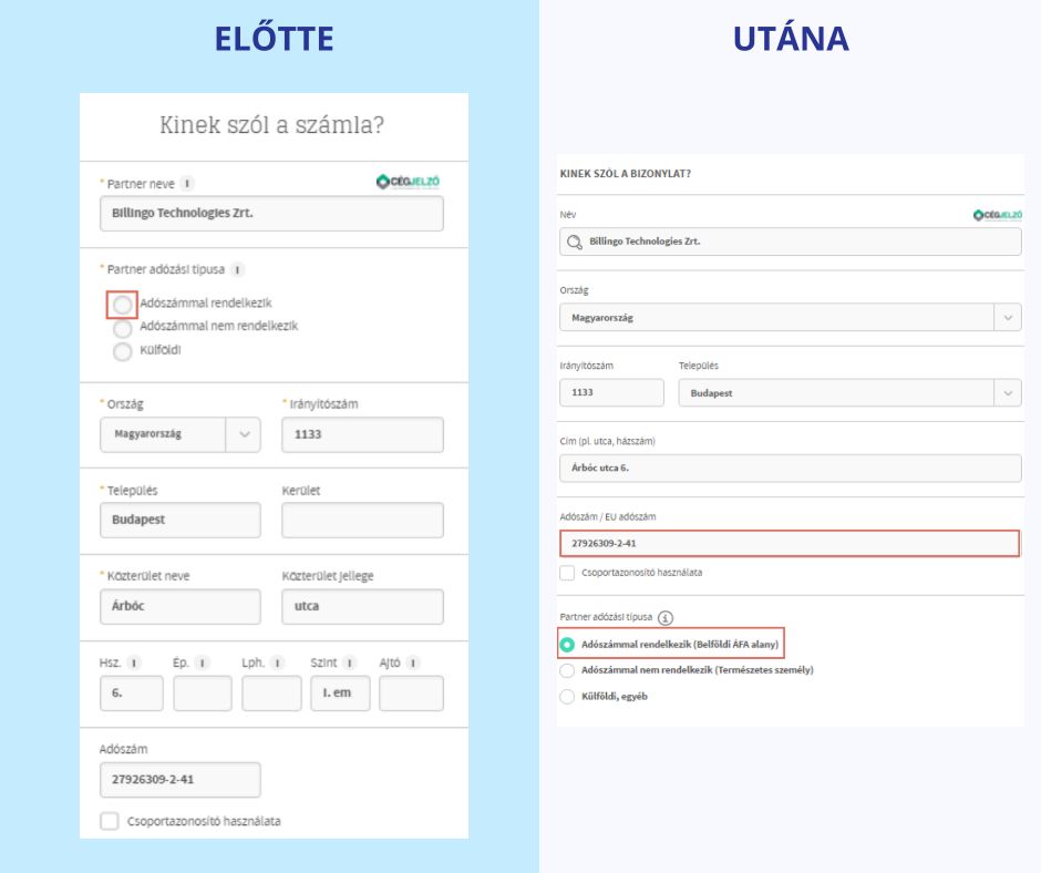 Billingo online számla