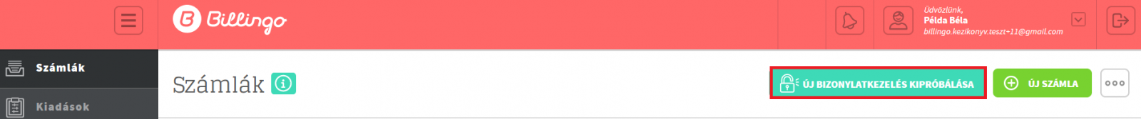 Billingo online számla
