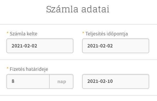 Billingo: elektronikus e-számla kitöltése Billingo: elektronikus e-számla kitöltése