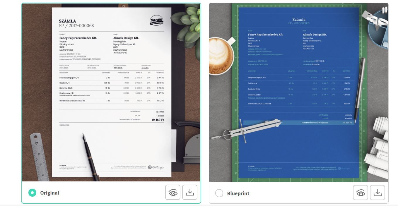 Billingo számlasablon
